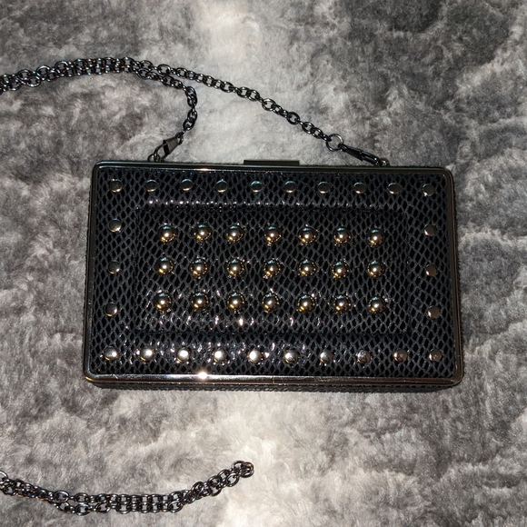 White House Black Market Studded Box Clutch